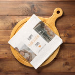 Modern Collage Foto & Happy Thanksgiving Dad Geschirrtuch<br><div class="desc">Modern Collage Foto Geschenk für den Erntedank Tag . Bestes Geschenk für Ihren Vater</div>