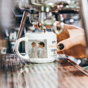 Modern Collage Foto Happy Thanksgiving Großvater Espressotasse