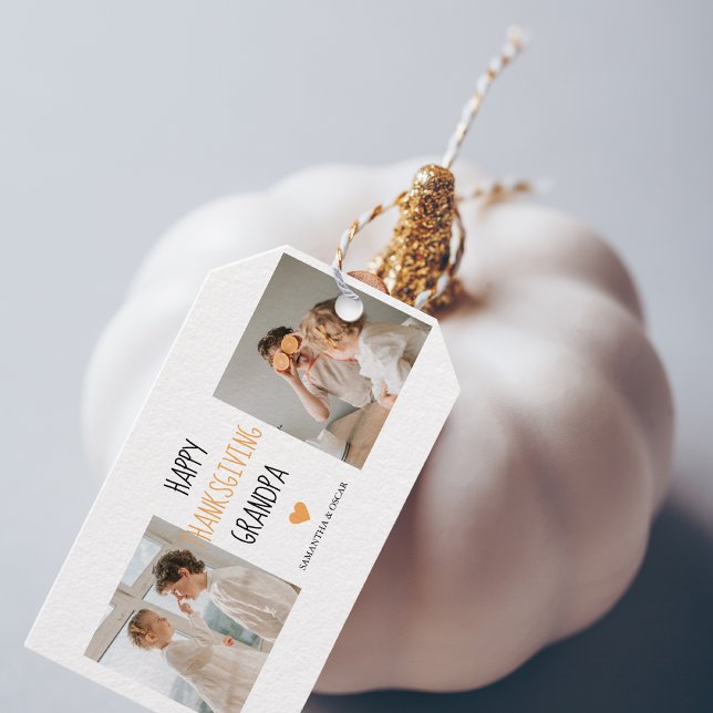 Modern Collage Foto Happy Thanksgiving Großvater Geschenkanhänger (Von Creator hochgeladen)