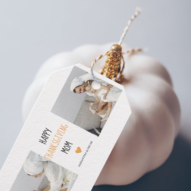 Modern Collage Foto Happy Thanksgiving-Mama Geschenkanhänger (Von Creator hochgeladen)