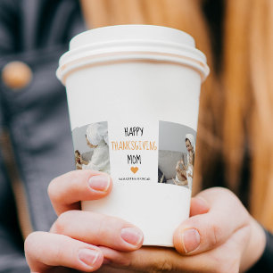 Modern Collage Foto Happy Thanksgiving-Mama Pappbecher