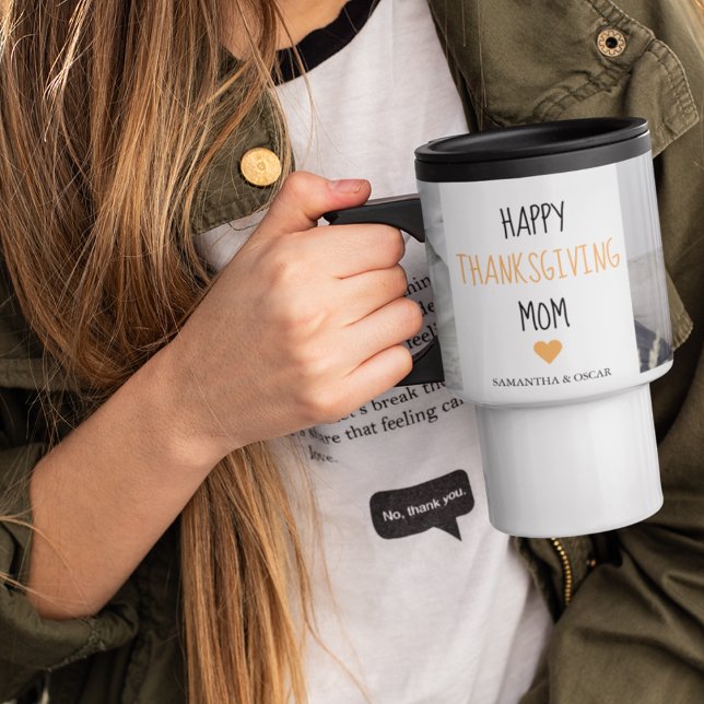 Modern Collage Foto Happy Thanksgiving-Mama Reisebecher (Von Creator hochgeladen)