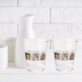 Modern Collage Foto & Happy Vathers Day Bestes Ges Schnapsglas