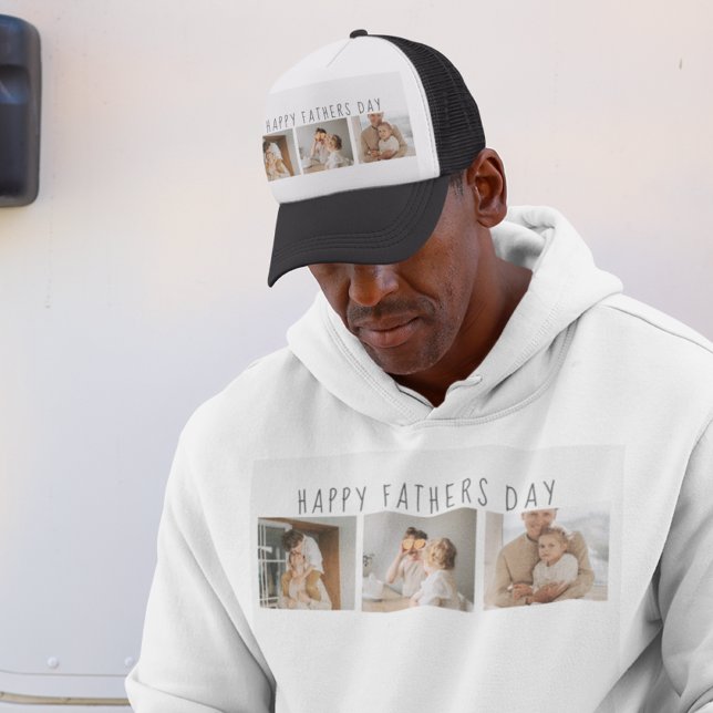 Modern Collage Foto & Happy Vathers Day Bestes Ges Truckerkappe (Von Creator hochgeladen)