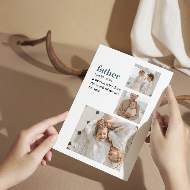 Modern Collage Foto Happy Vathers Day Gift Dankeskarte (Von Creator hochgeladen)