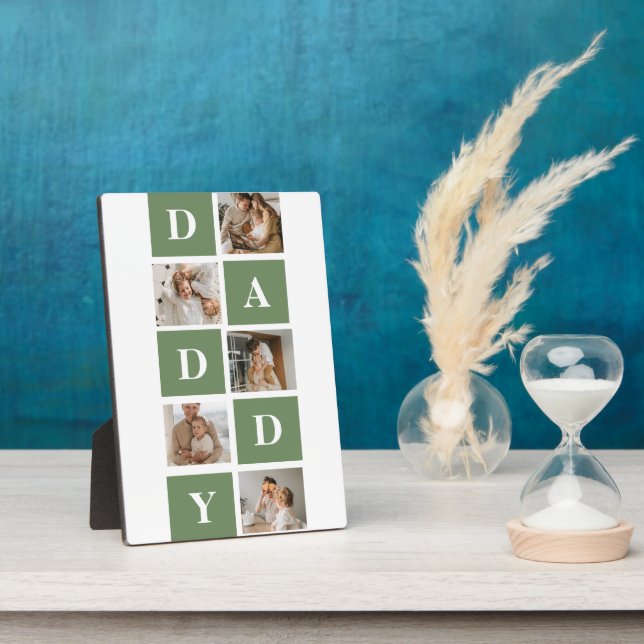 Modern Collage Foto & Happy Vathers Day Gift Fotoplatte (Seite)