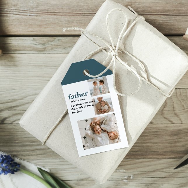 Modern Collage Foto Happy Vathers Day Gift Geschenkanhänger (Von Creator hochgeladen)