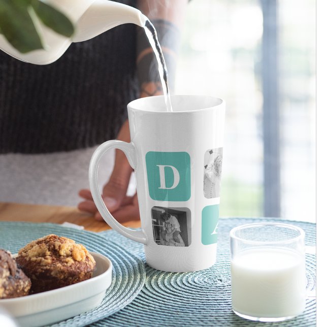 Modern Collage Foto Happy Vathers Day Gift Milchtasse (Von Creator hochgeladen)