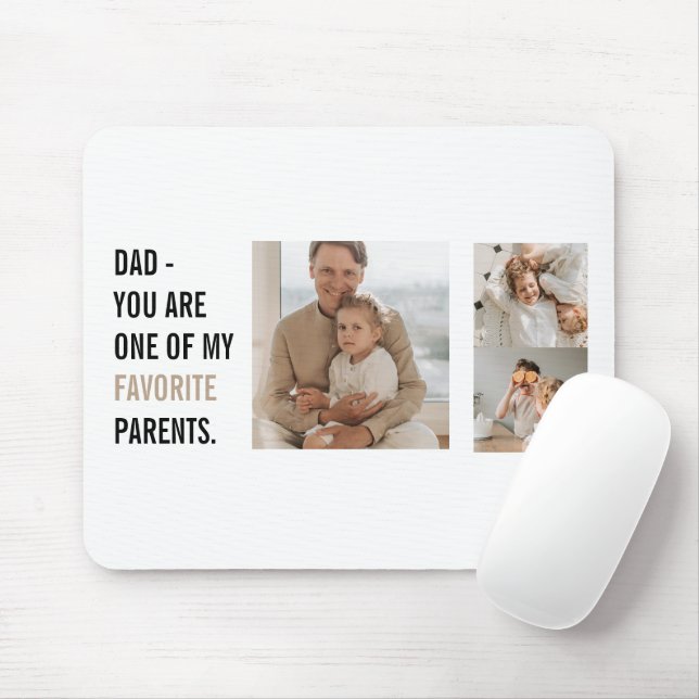 Modern Collage Foto & Happy Vathers Day Gift Mousepad (Mit Mouse)