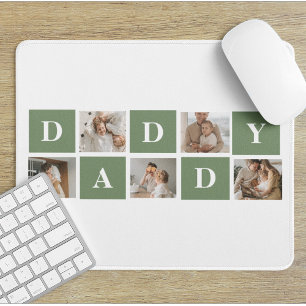 Modern Collage Foto & Happy Vathers Day Gift Mousepad