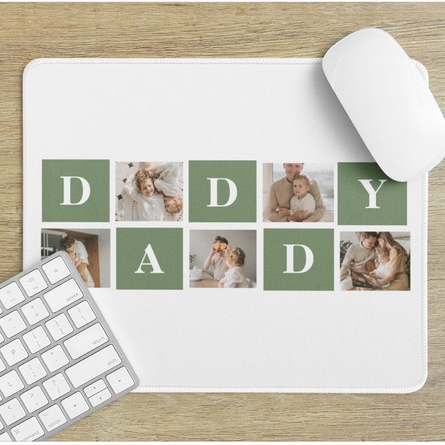 Modern Collage Foto & Happy Vathers Day Gift Mousepad (Von Creator hochgeladen)