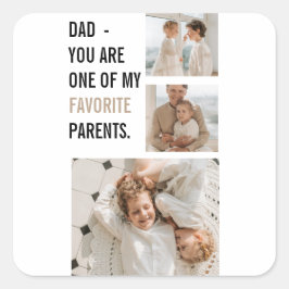 Modern Collage Foto & Happy Vathers Day Gift Quadratischer Aufkleber