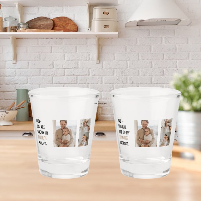 Modern Collage Foto & Happy Vathers Day Gift Schnapsglas (Von Creator hochgeladen)