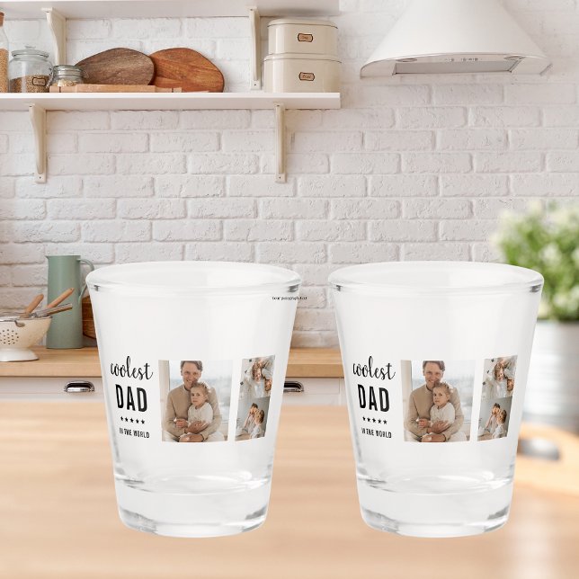 Modern Collage Foto Happy Vathers Day Gift Schnapsglas (Von Creator hochgeladen)