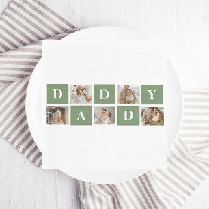 Modern Collage Foto & Happy Vathers Day Gift Serviette