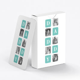 Modern Collage Foto Happy Vathers Day Gift Spielkarten