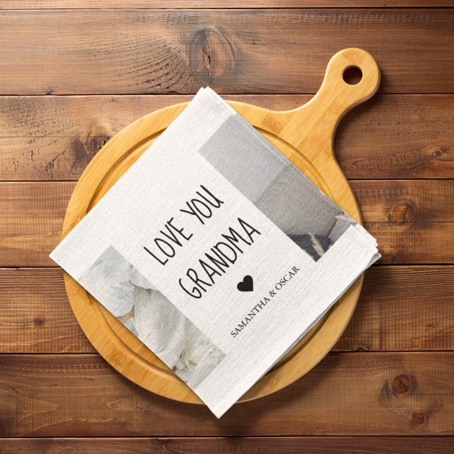 Modern Collage Foto Liebe Ihr Oma Bestes Geschenk Geschirrtuch (Von Creator hochgeladen)