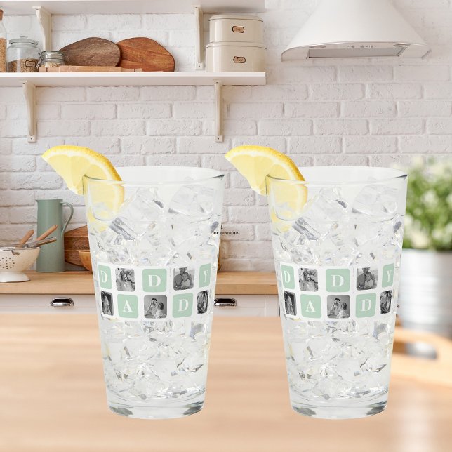 Modern Collage Foto Mint & Happy VathersDay-Gesche Glas (Von Creator hochgeladen)