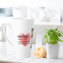 Modern Collage Foto & Red Heart Mother Gift Milchtasse