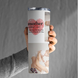 Modern Collage Foto & Red Heart Mother Gift Thermosbecher