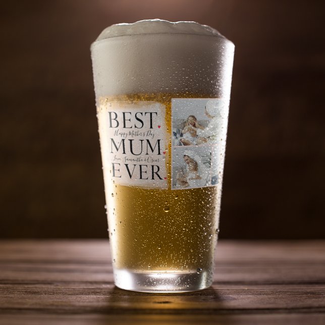 Modern Collage Foto von Pink Happy Mothers Day Glas (Von Creator hochgeladen)