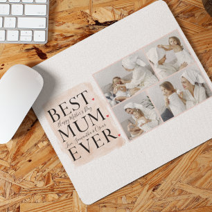 Modern Collage Foto von Pink Happy Mothers Day Mousepad