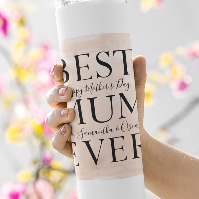 Modern Collage Foto von Pink Happy Mothers Day Thermosbecher (Von Creator hochgeladen)