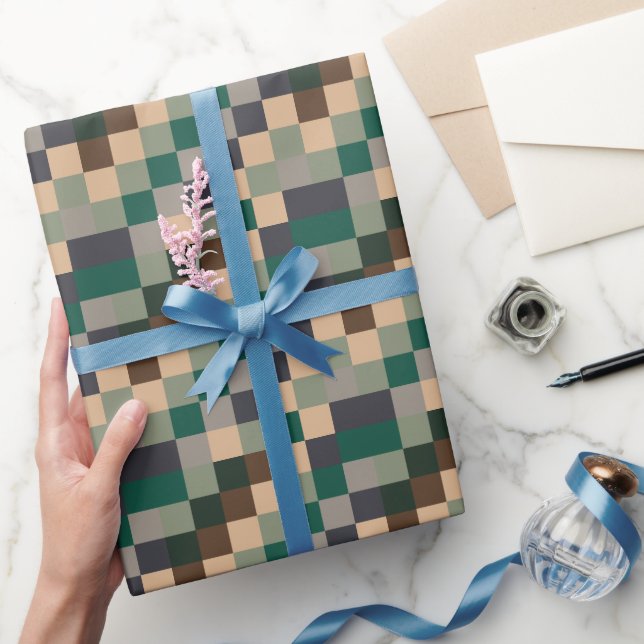 Modern Color Checks Checkerboard Geschenkpapier (Schenken)