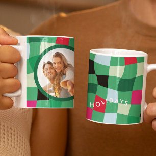 Modern Colorado Disco Tartan Kariertes Weihnachtsf Kaffeetasse