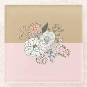 Modern Colorblock Bouquet Glasuntersetzer