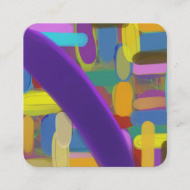 Modern Colorful Abstract Pattern Creative Square Quadratische Visitenkarte