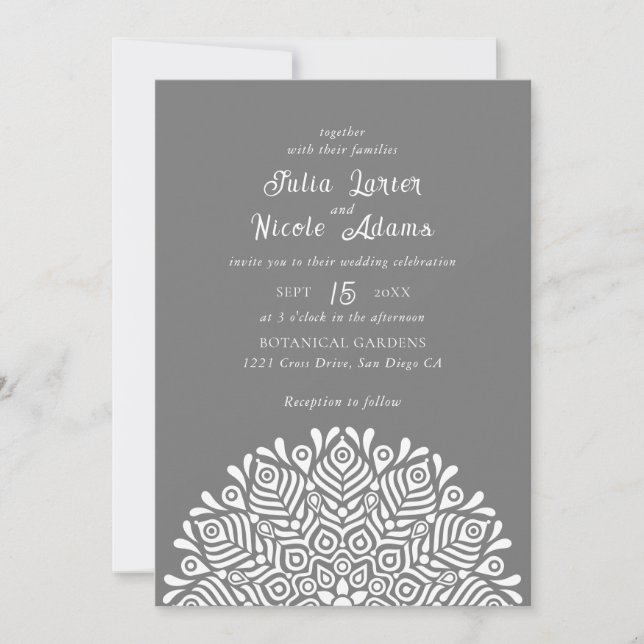 Modern Colorful Boho Ethnic Floral Mandala Wedding Einladung (Vorderseite)