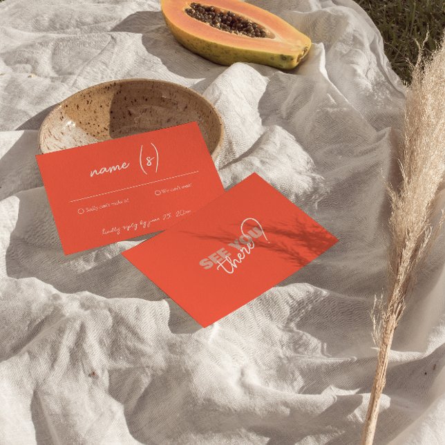 Modern Colorful Bright Retro Funky Wedding Details RSVP Karte (Von Creator hochgeladen)