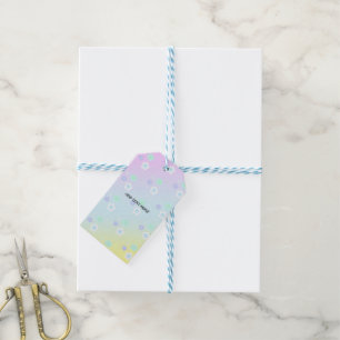 Modern colorful gradient blue flowers pattern Gift Geschenkanhänger