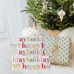 Modern Colorful Happy Holiday Geschenkpapier<br><div class="desc">Modern Colorful Happy Holiday</div>