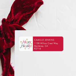 Modern Colorful Happy Holidays Return Address
