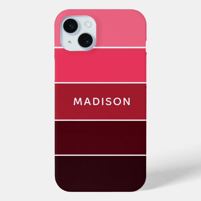 Modern Colorful Pinks Colorblock Personalized Name Case-Mate iPhone Hülle (Rückseite)