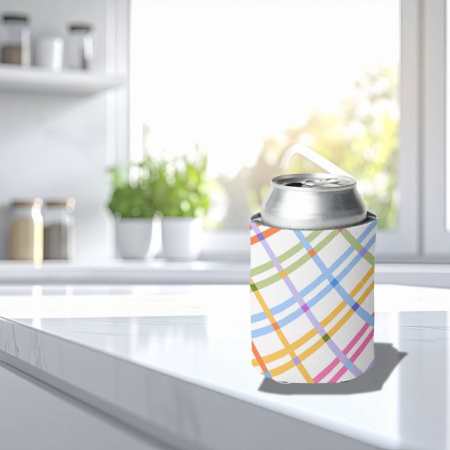 Modern Colorful Plaid Baby Shower Theme Dosenkühler (Von Creator hochgeladen)