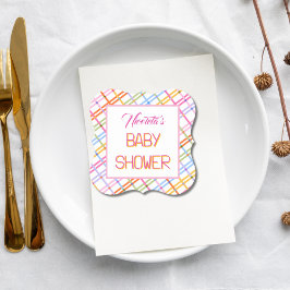 Modern Colorful Plaid Baby Shower Theme Untersetzer