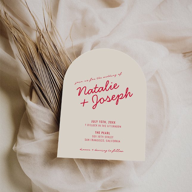 Modern Colorful Retro Fun Whimsical Arch Wedding Einladung (Von Creator hochgeladen)