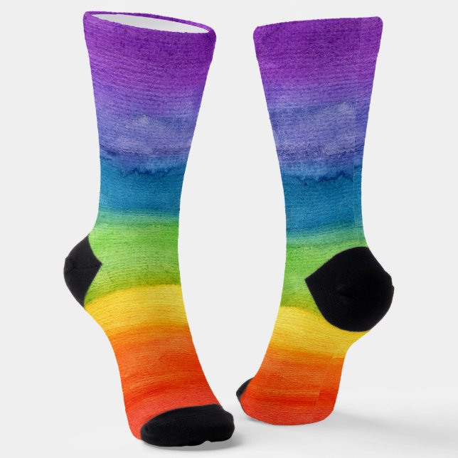 Modern Colorful Watercolor Pattern Socken (Gewinkelt)