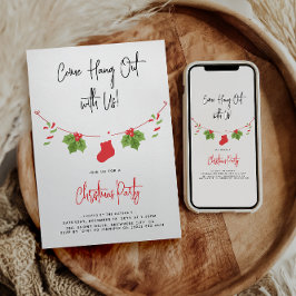Modern 'Come Hang Out' Weihnachtsfeiertag Party Einladung