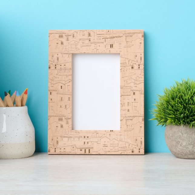 Modern community pattern Trendy Cute artwork  Geätzte Rahmen (Vorderseite)