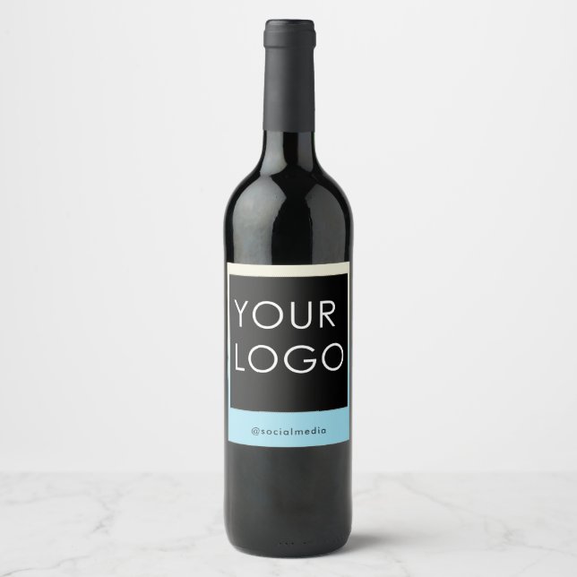 Modern Company Business Logo Ombre Gradient Weinetikett (Vorderseite)