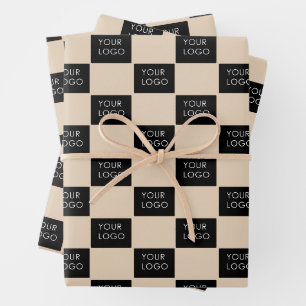 Modern Company Business Logo-Werbeaktion Beige Geschenkpapier Set