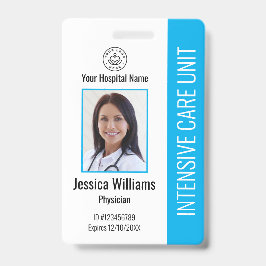 Modern Company Logo Foto Blue Employee ID Ausweis