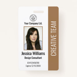 Modern Company Logo Foto Brown Employee ID Abzeich Ausweis