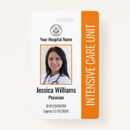 Modern Company Logo Foto Orange Employee ID Ausweis