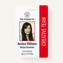 Modern Company Logo Foto Red Employee ID Abzeichen Ausweis