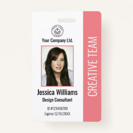 Modern Company Logo Foto Rosa Mitarbeiter-ID-Abzei Ausweis